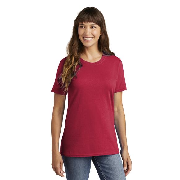 Port Authority Red Short Sleeve Crew Neck T-Shirt Women’s Size Medium - Picture 1 of 5